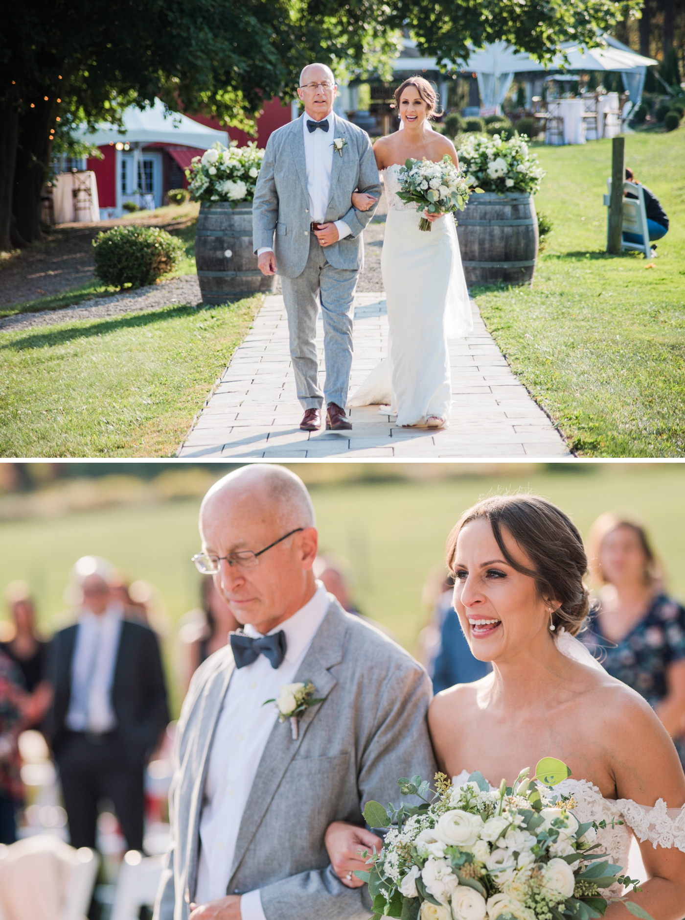 Bride walking down the aisle with her father