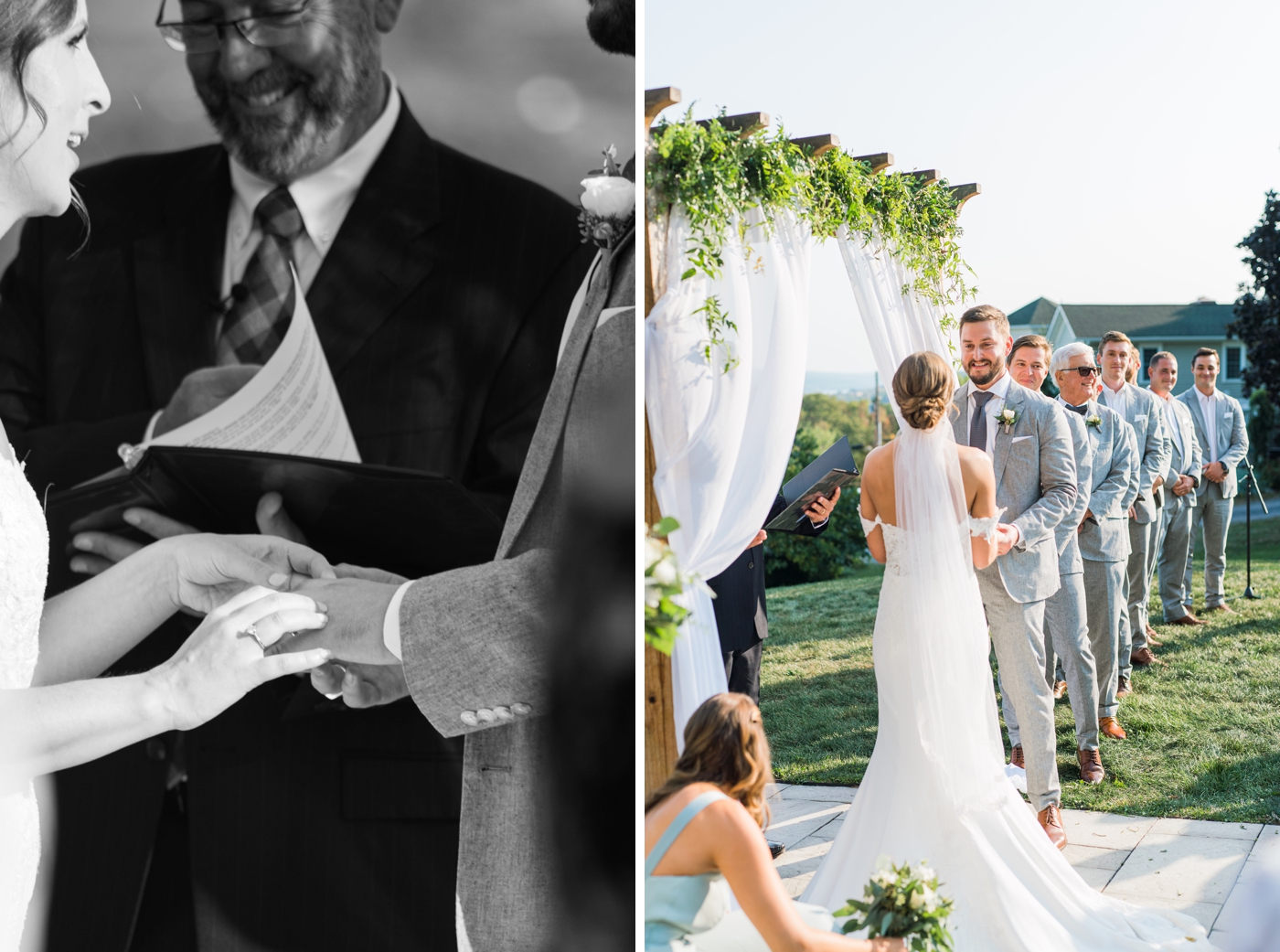 Fall Wedding Ceremony Overlooking Keuka Lake