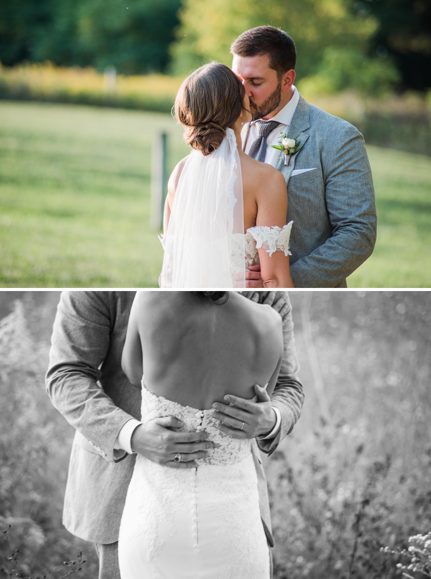 Sunset bride and groom portraits at Crispin Hill