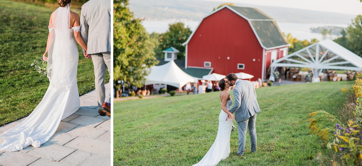 Sunset bride and groom portraits at Crispin Hill