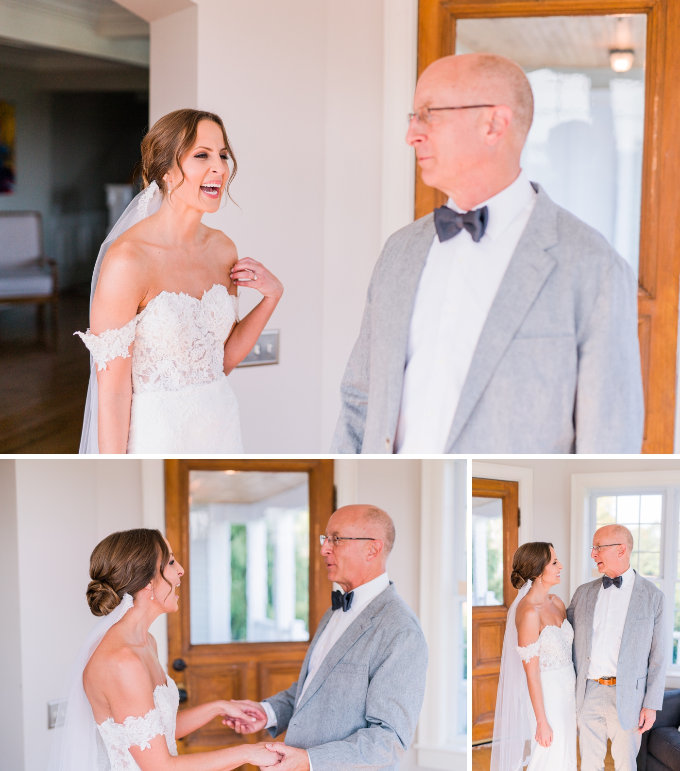 Bride and father first look