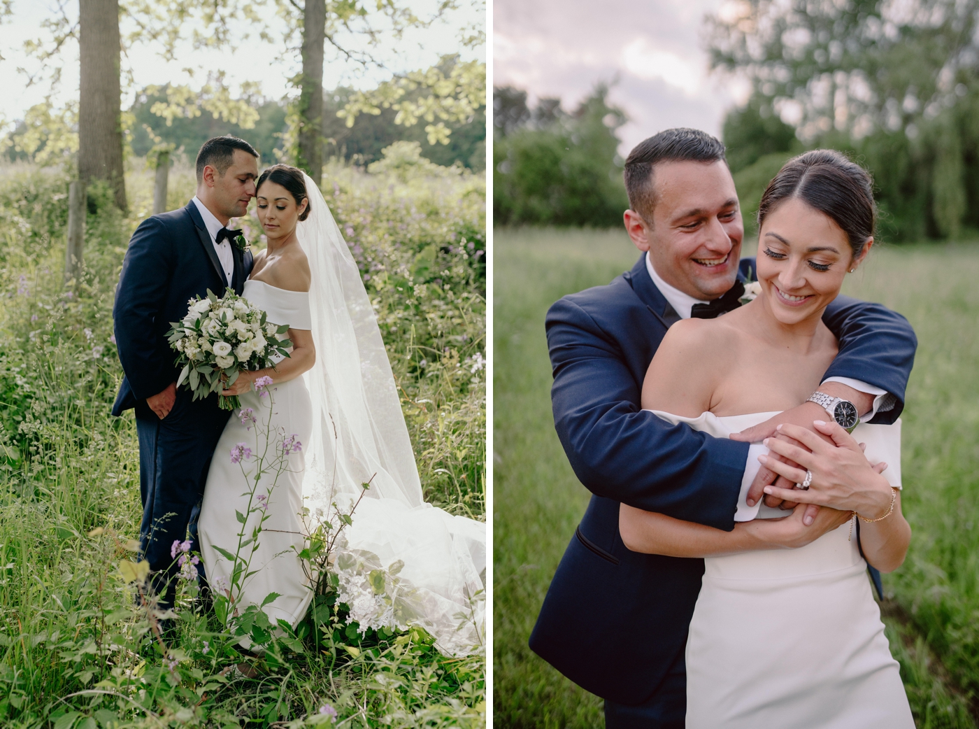 Bride and groom portraits in the Finger Lakes