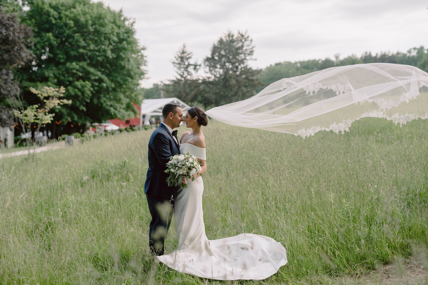 Bride and groom portraits in the Finger Lakes