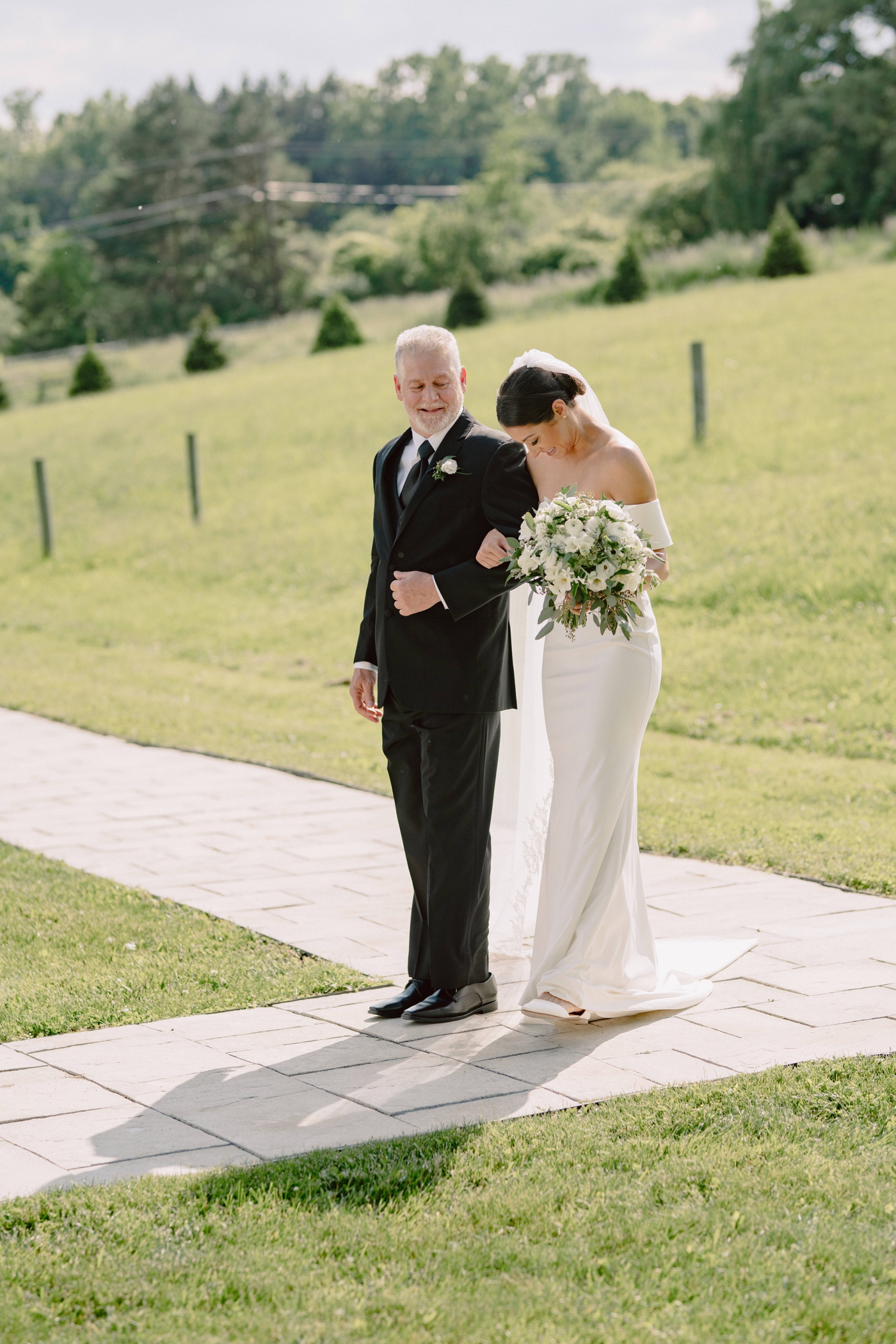 Bride walking down the aisle