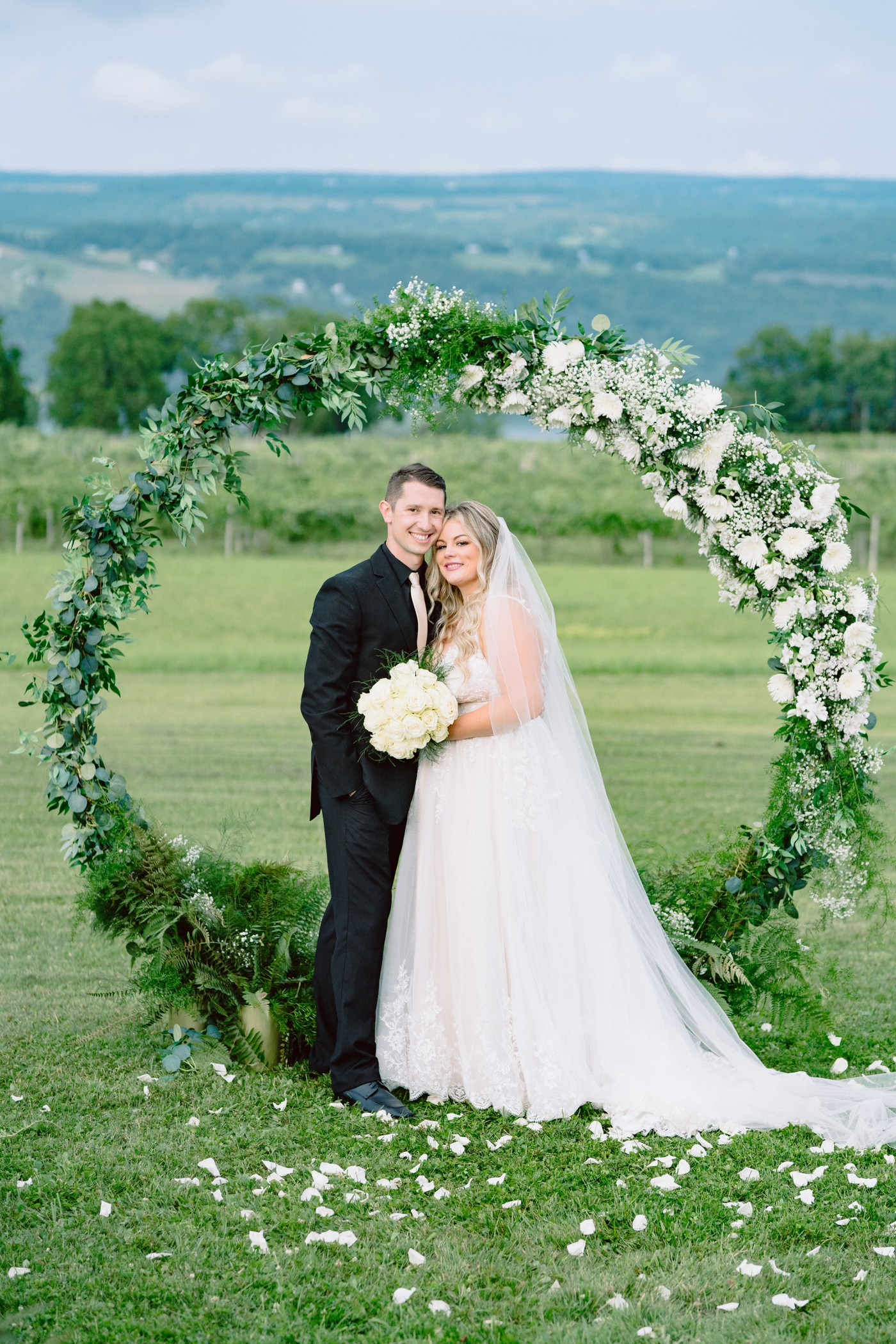 Outdoor wedding ceremony at Castel Grisch