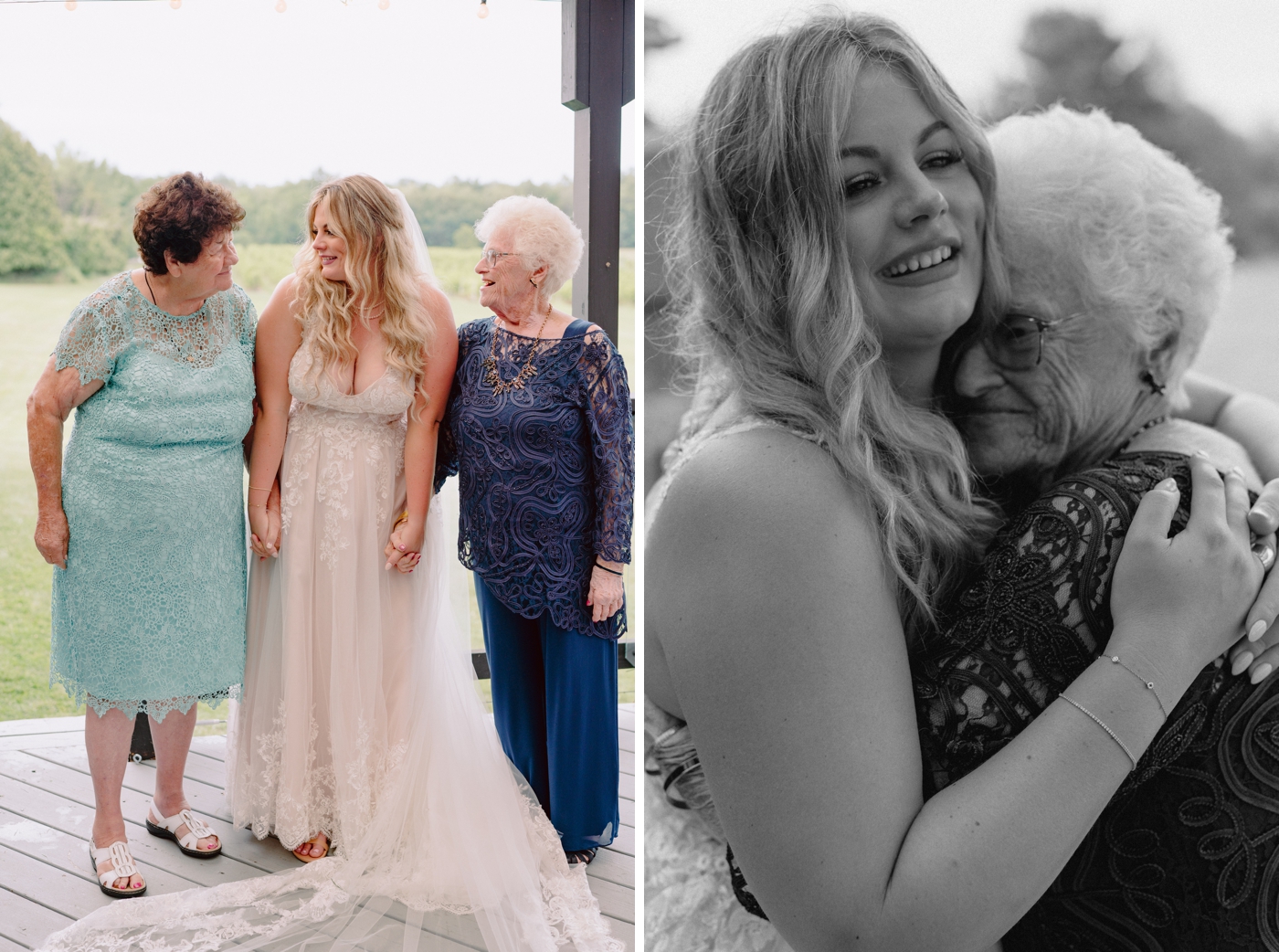 Bride portraits with her grandmothers