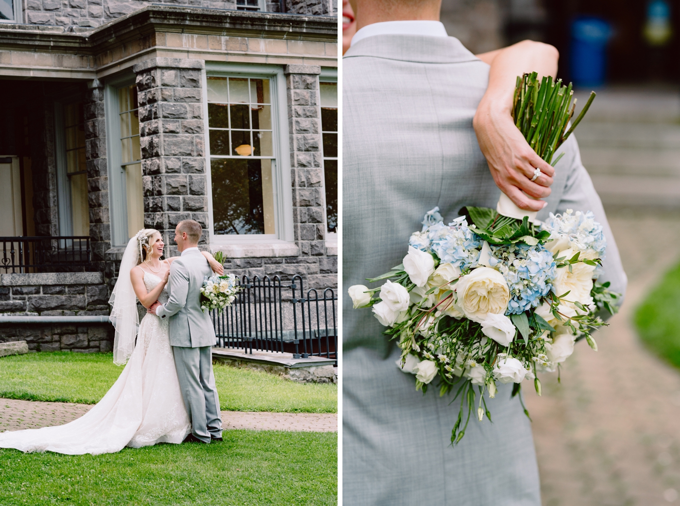 Bride and groom portraits on Heart Island