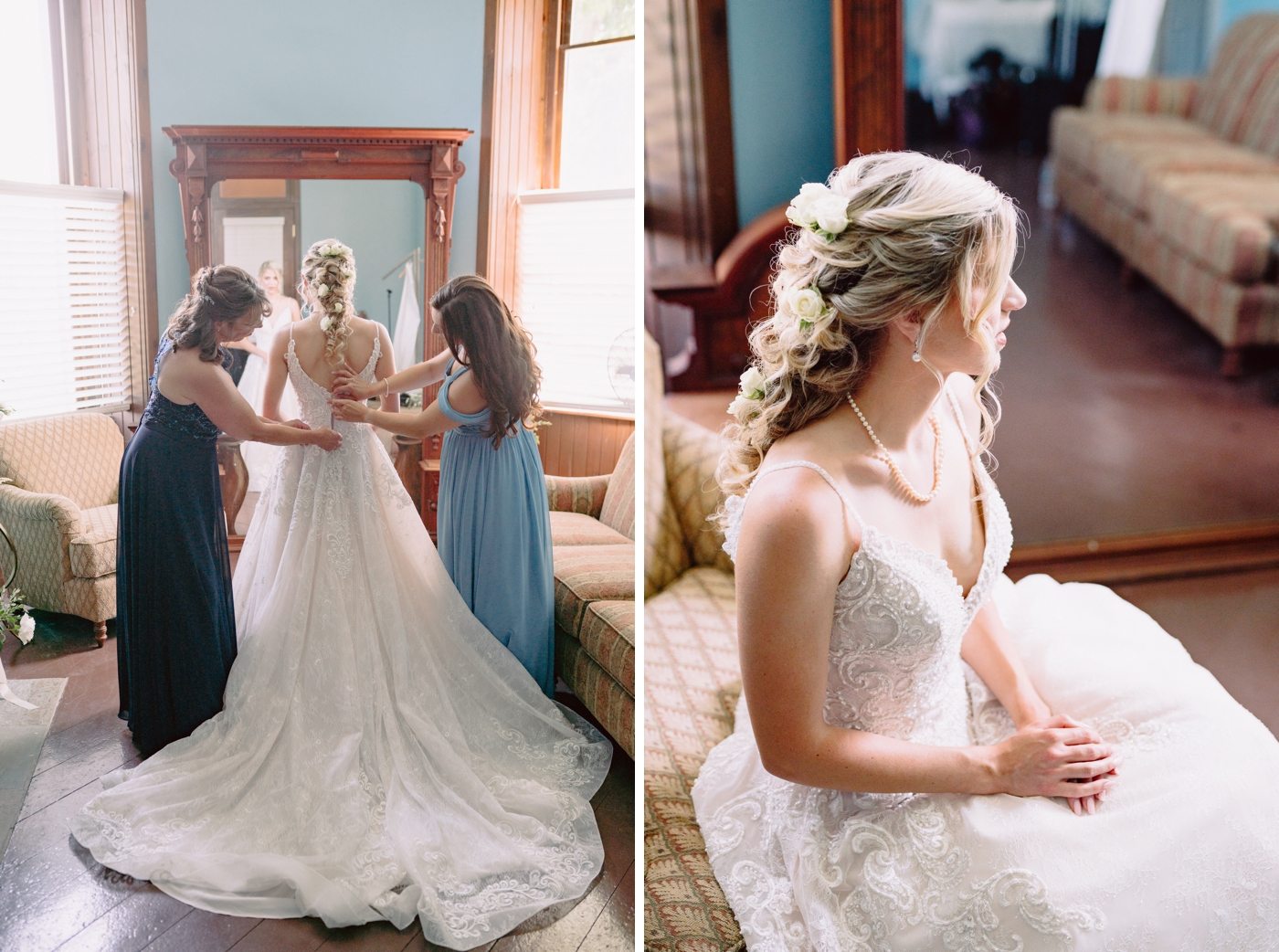 Bride getting ready for her New York Wedding