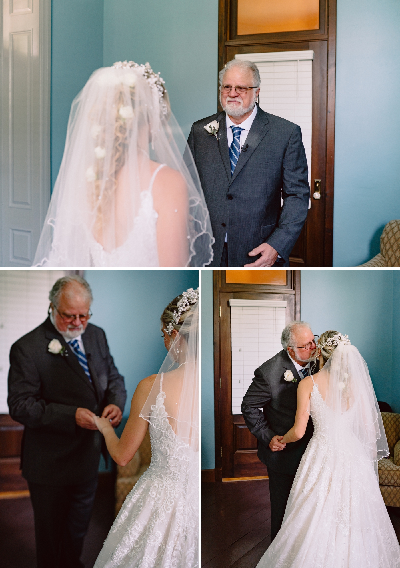 Bride and father first look