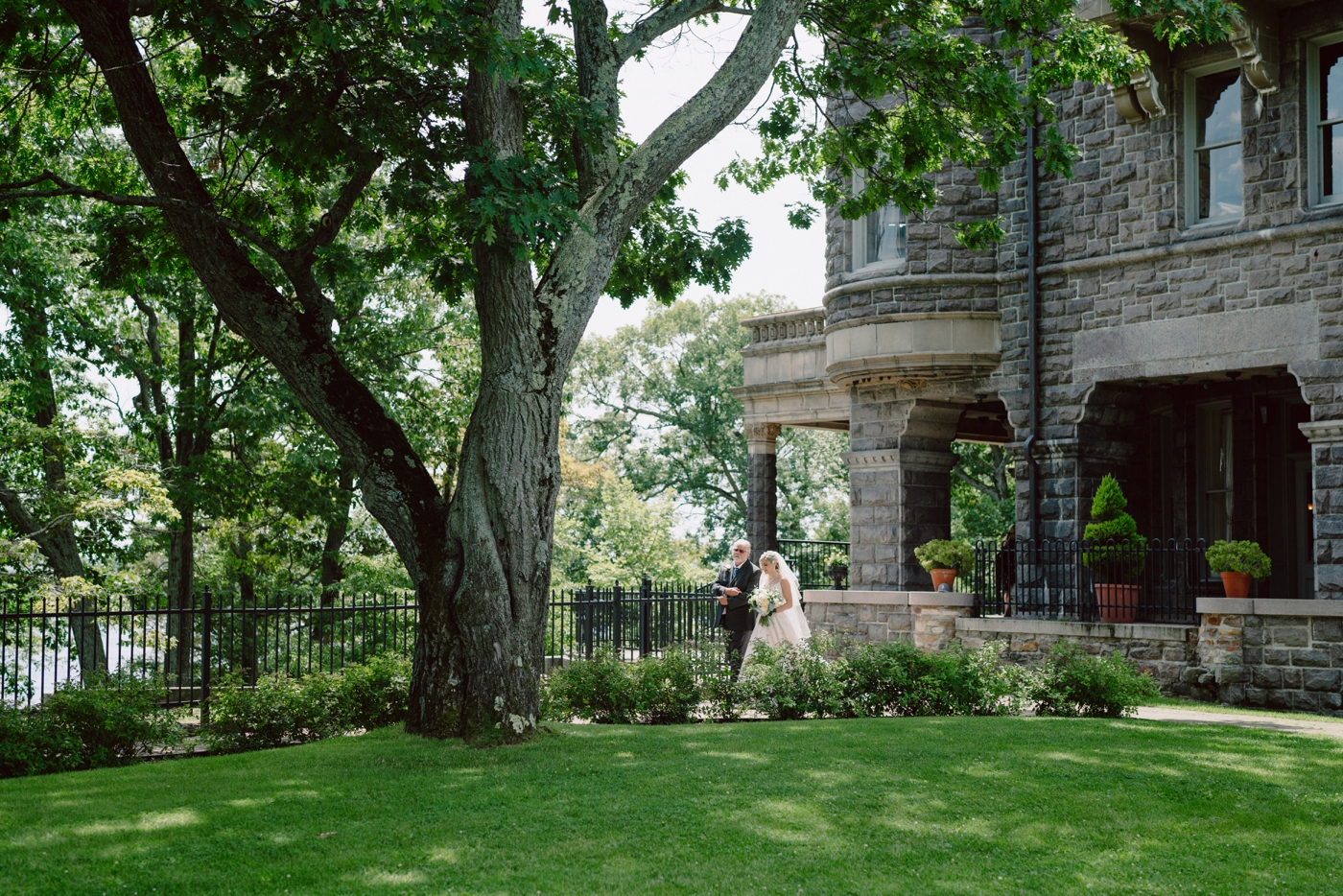 Bride walking down the aisle