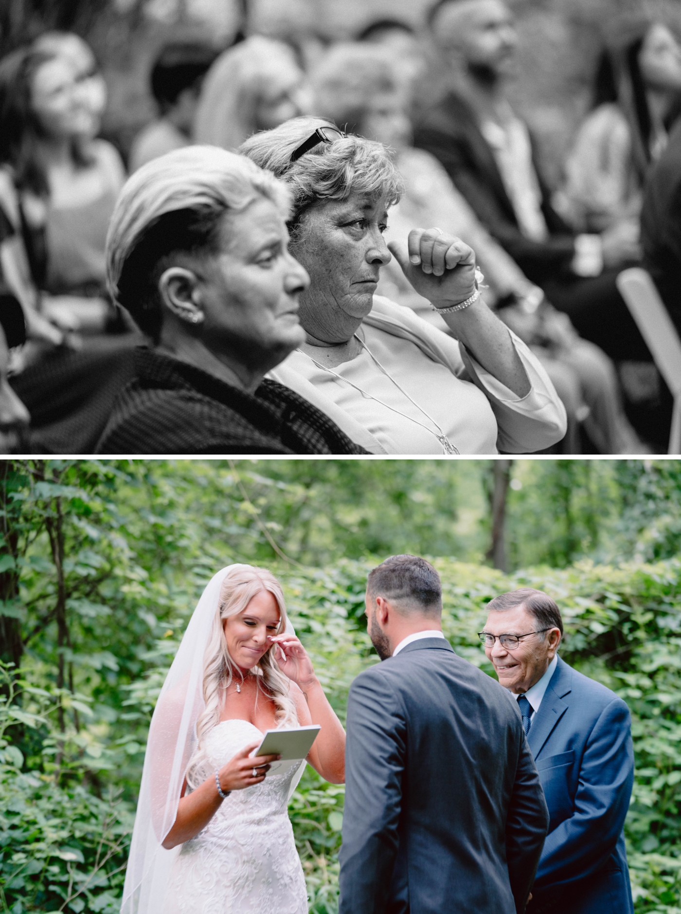 Outdoor wedding ceremony at the Woodland Grove in Oneida