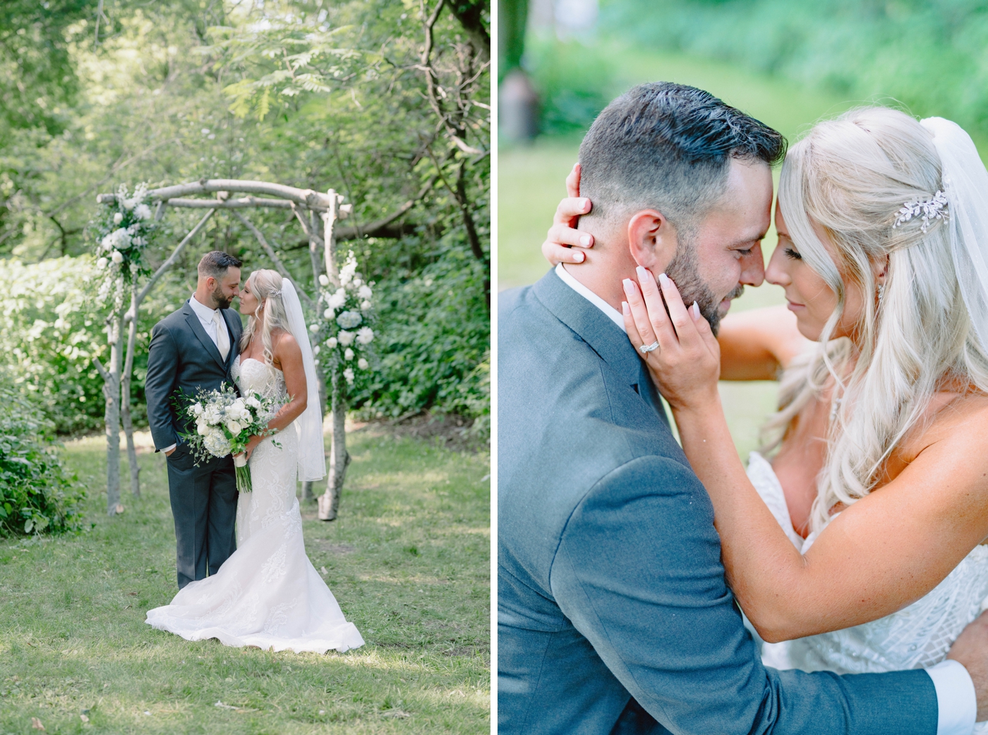 Bride and groom portraits at Wolf Oak Acres