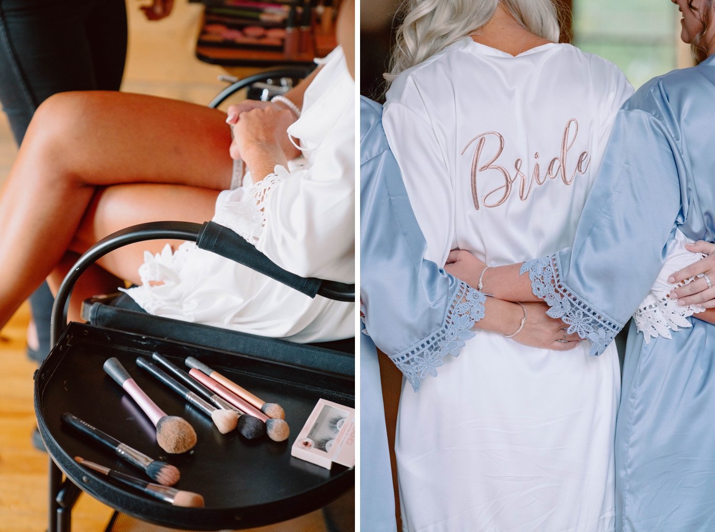 Bride getting ready at Wolf Oak Acres