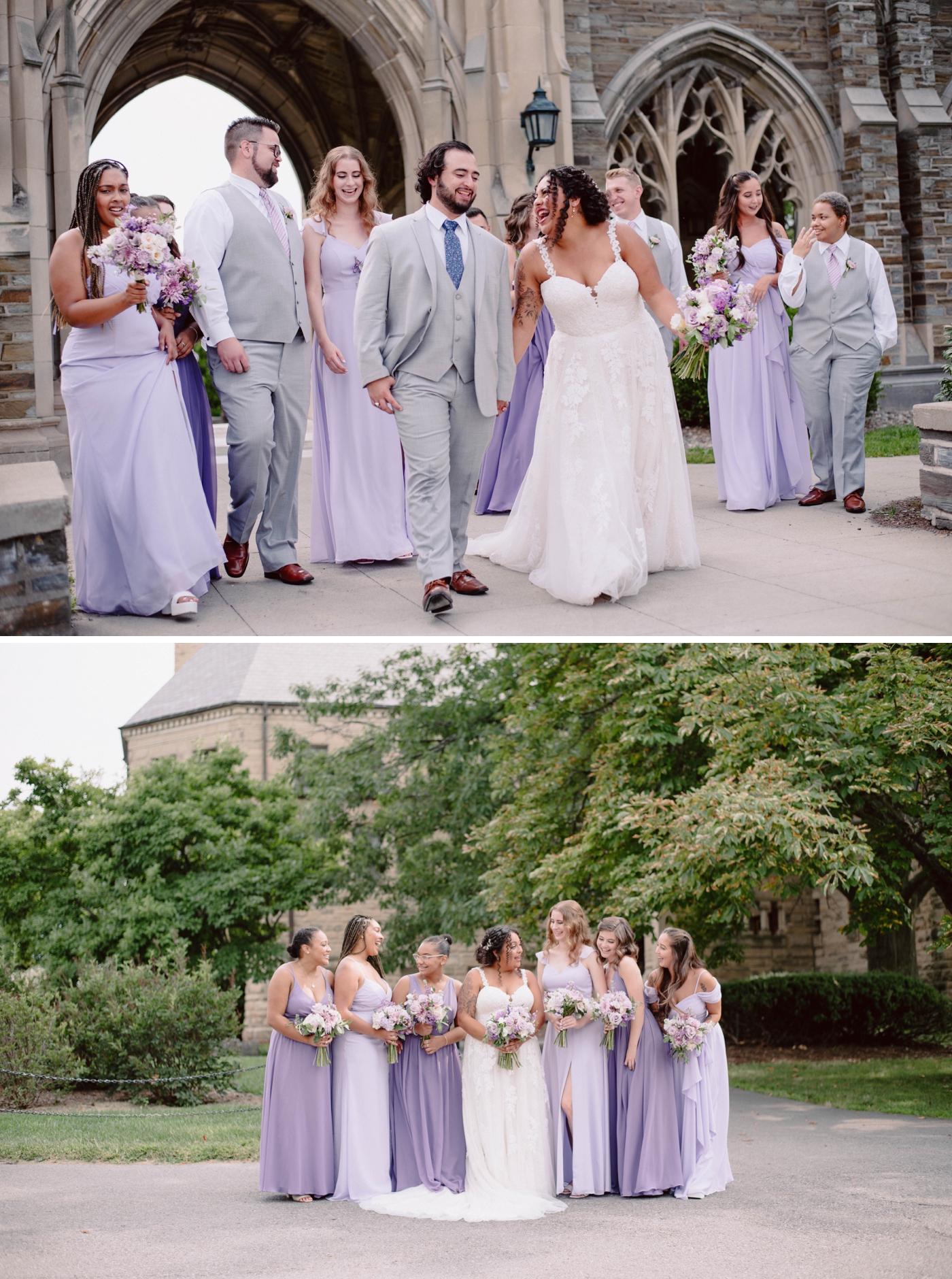 Purple chiffon bridesmaids dresses