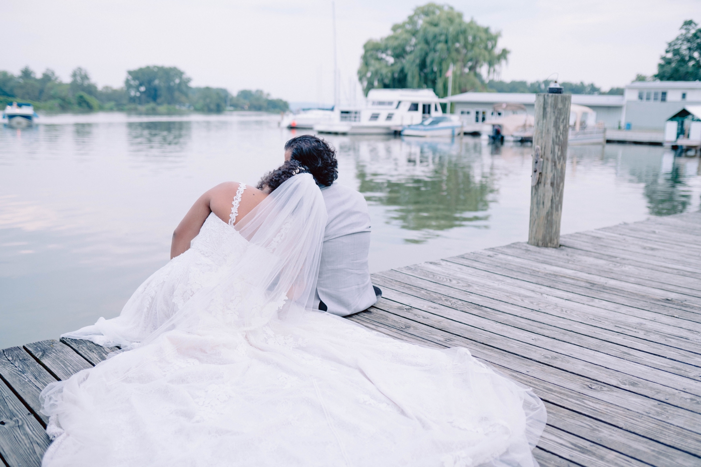 Bride and groom portraits at Ithaca Farmers Market