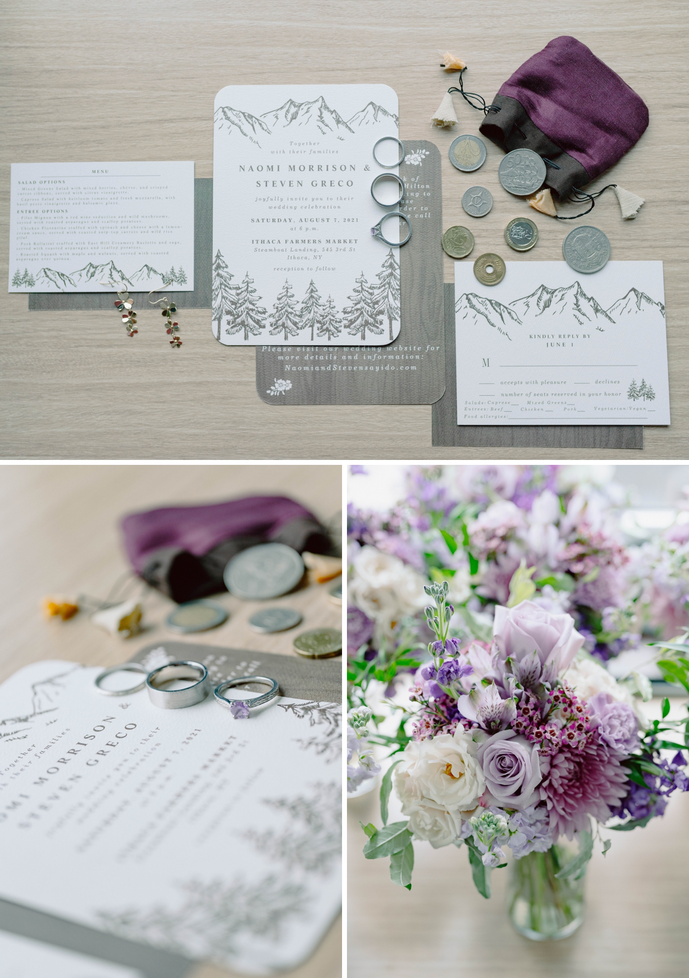 Purple wedding inviations