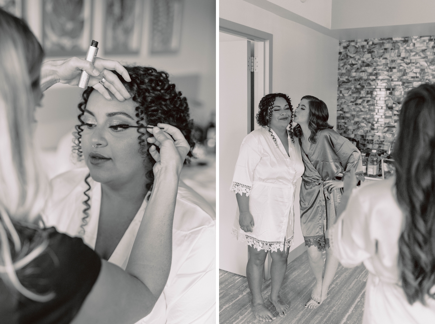 Bridal party getting ready at Hilton Garden Inn Ithaca