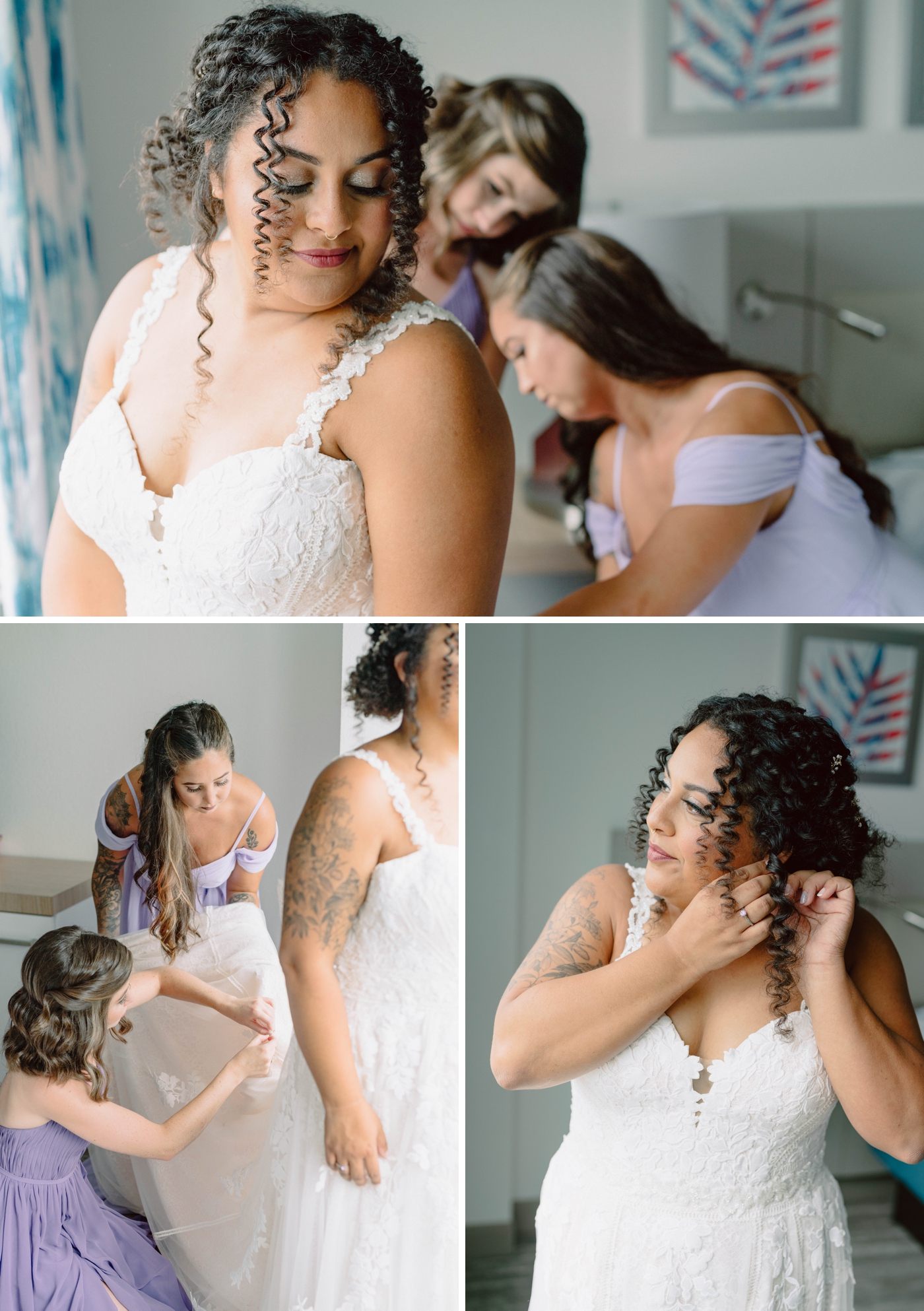 Bridal party getting ready at Hilton Garden Inn Ithaca