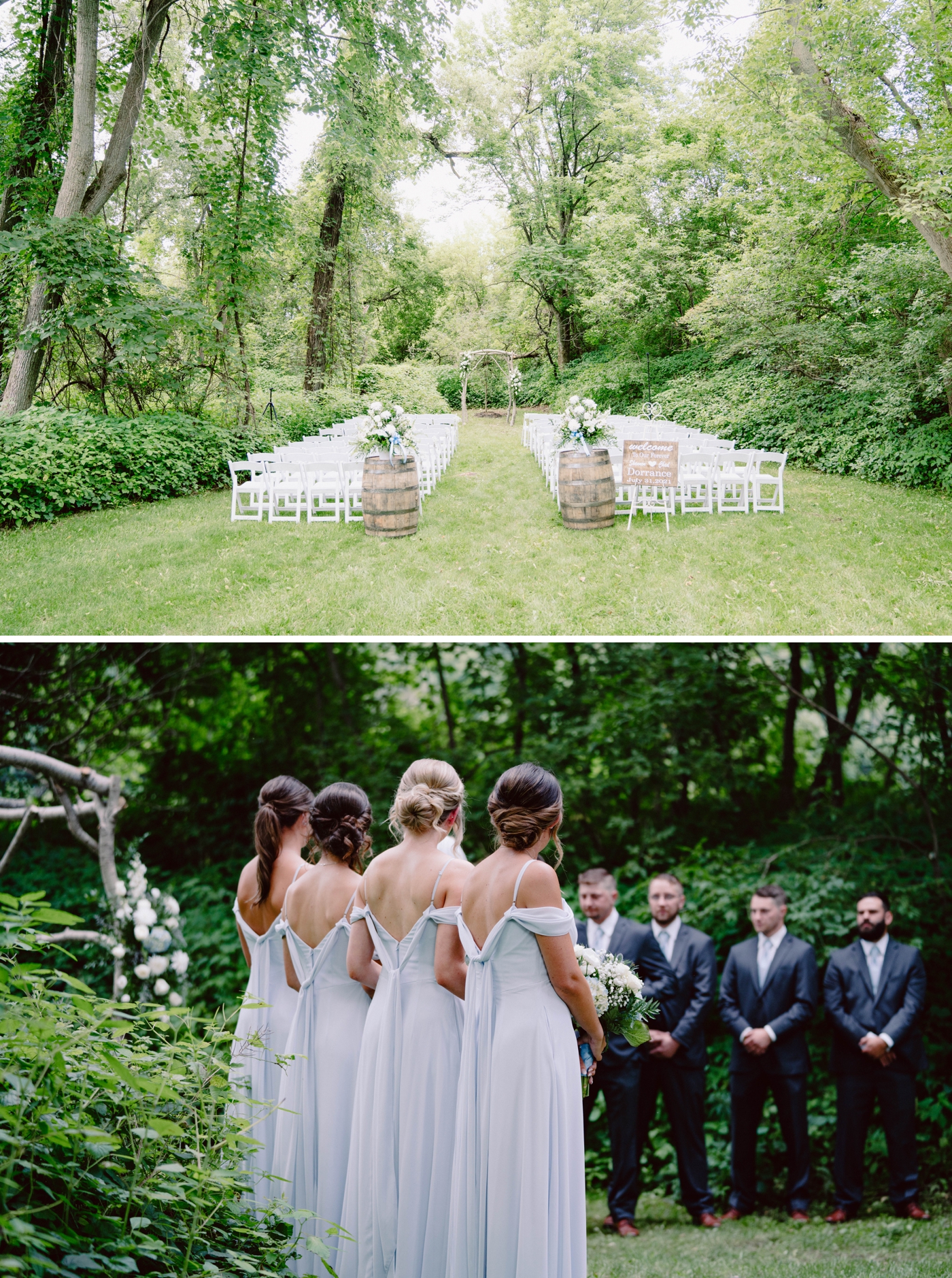 Wedding ceremony at Wolf Oak Acres