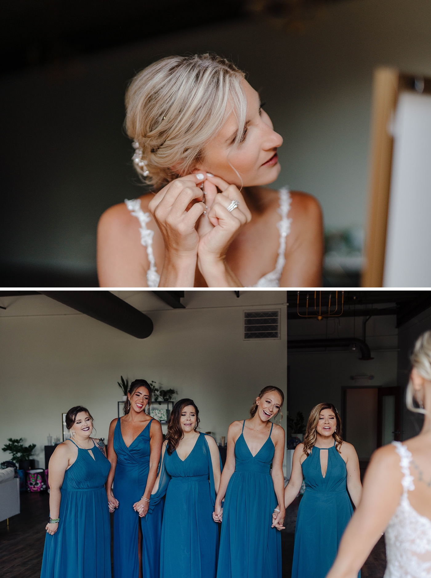 Bride getting ready for her wedding at The Arbor Loft