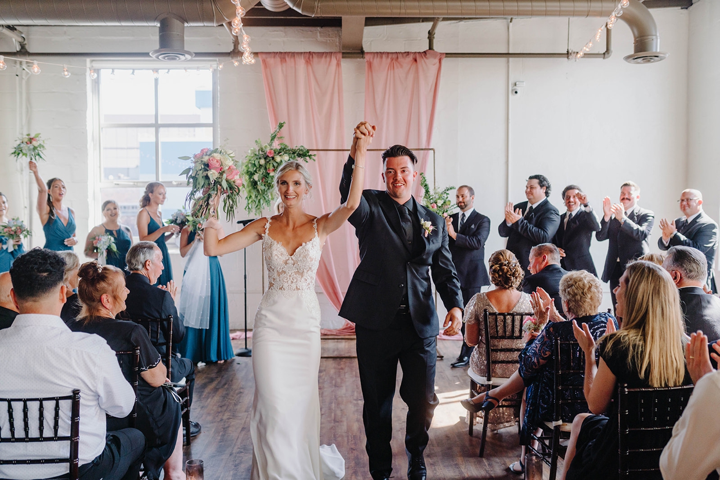 Wedding ceremony at The Arbor Loft