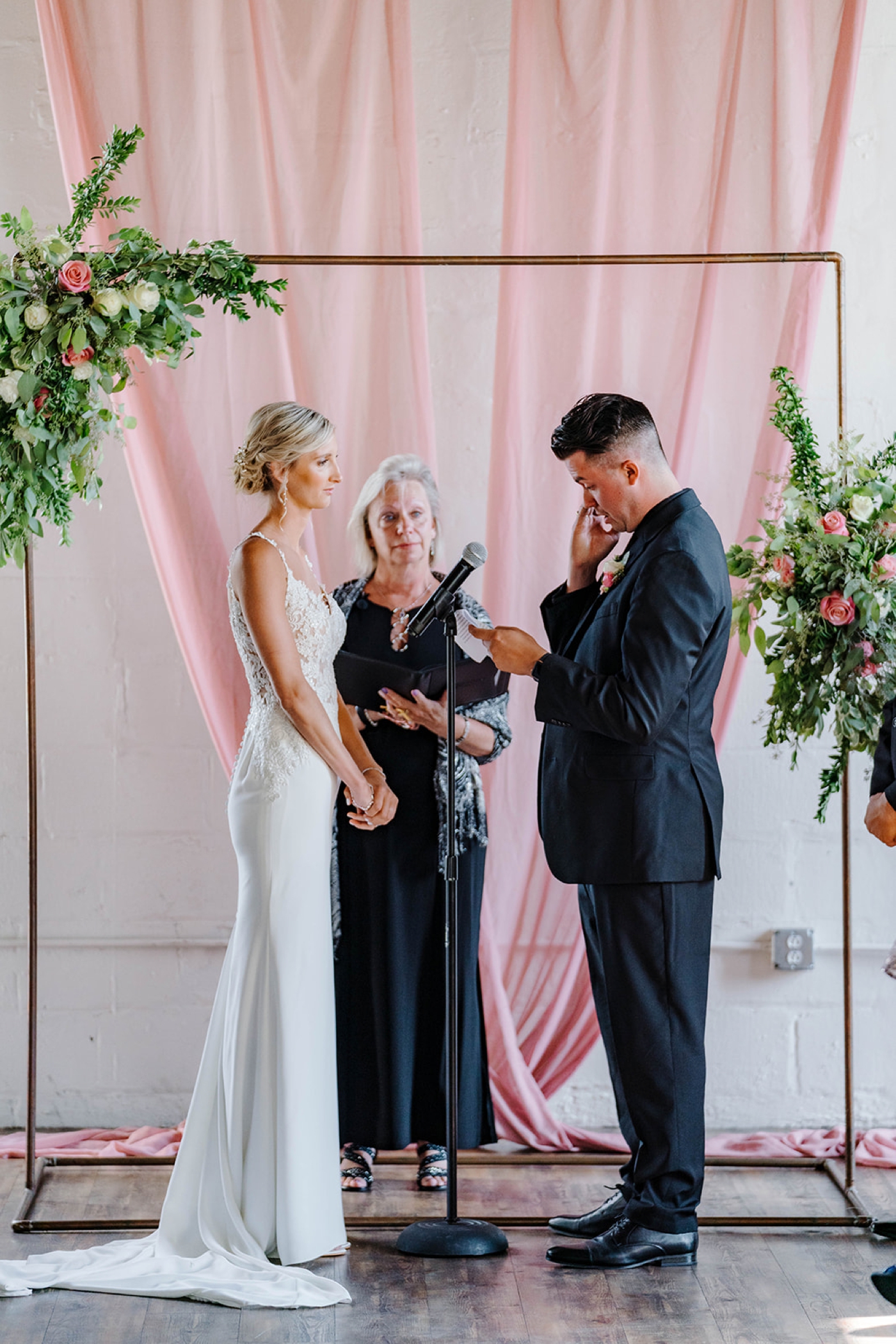 Wedding ceremony at The Arbor Loft