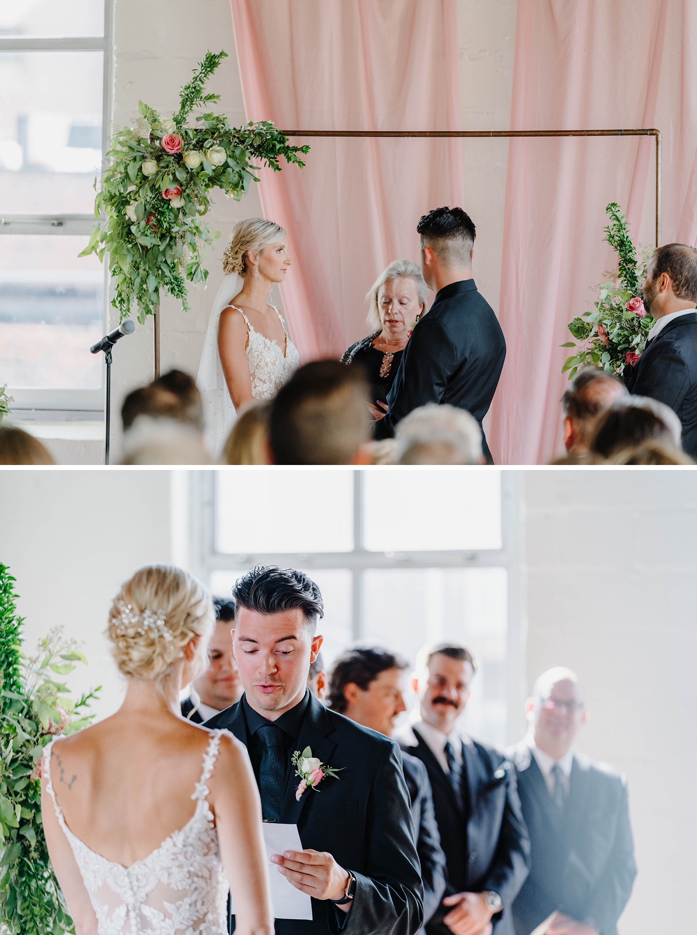 Wedding ceremony at The Arbor Loft