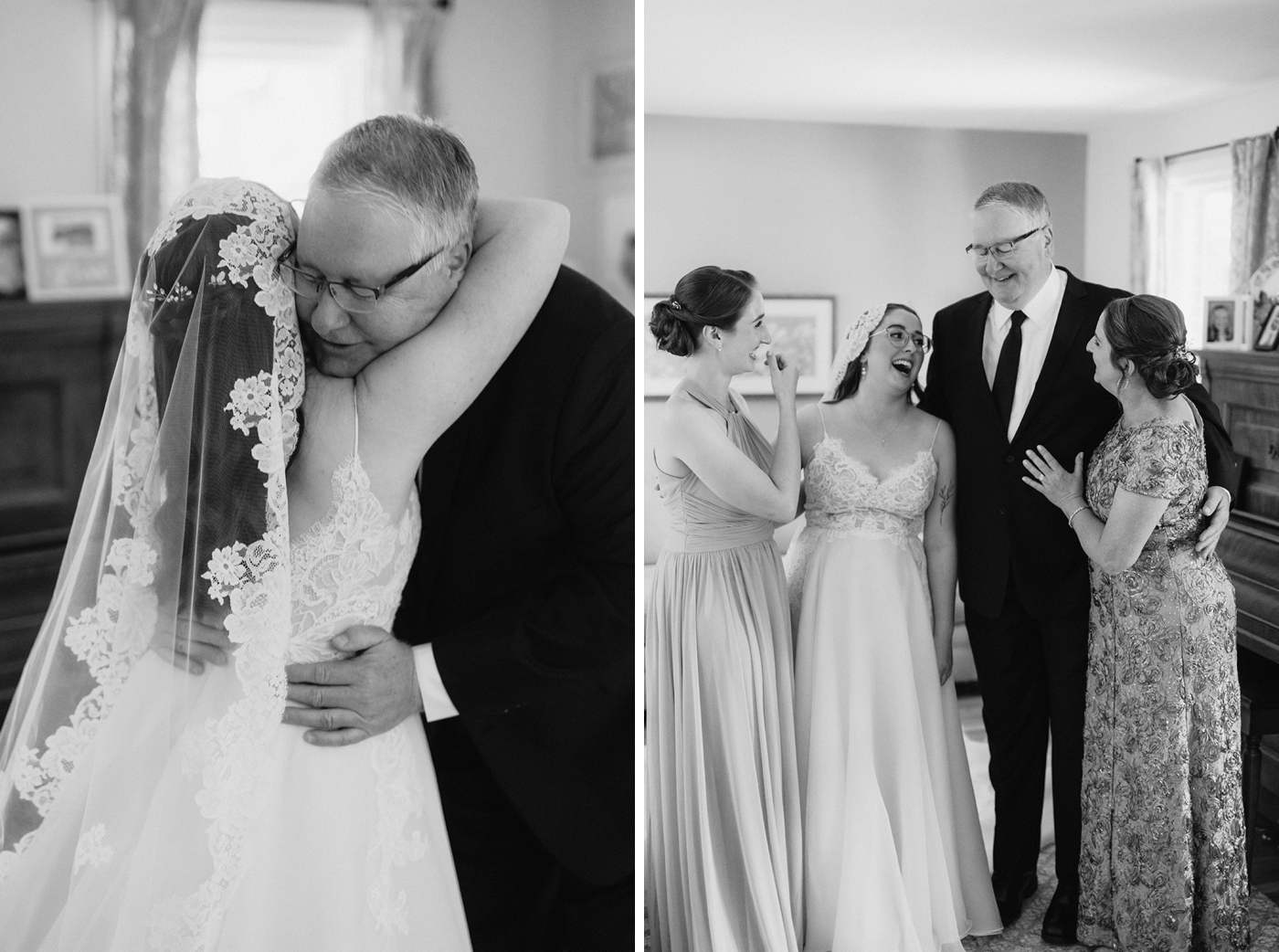First look with the father of the bride