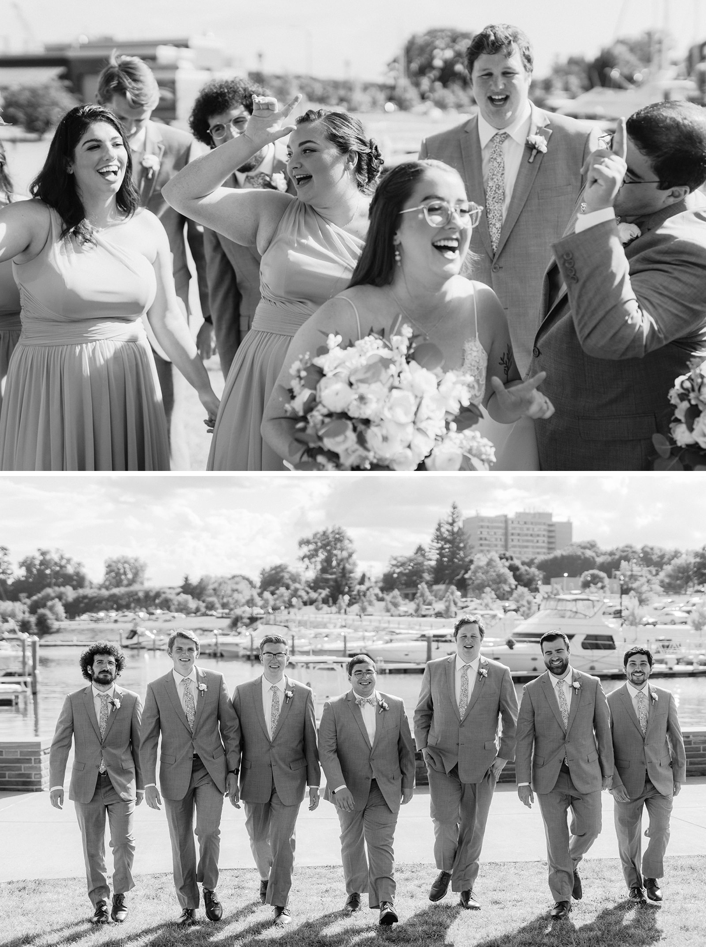 Bridal party portraits at Arbor at the Port