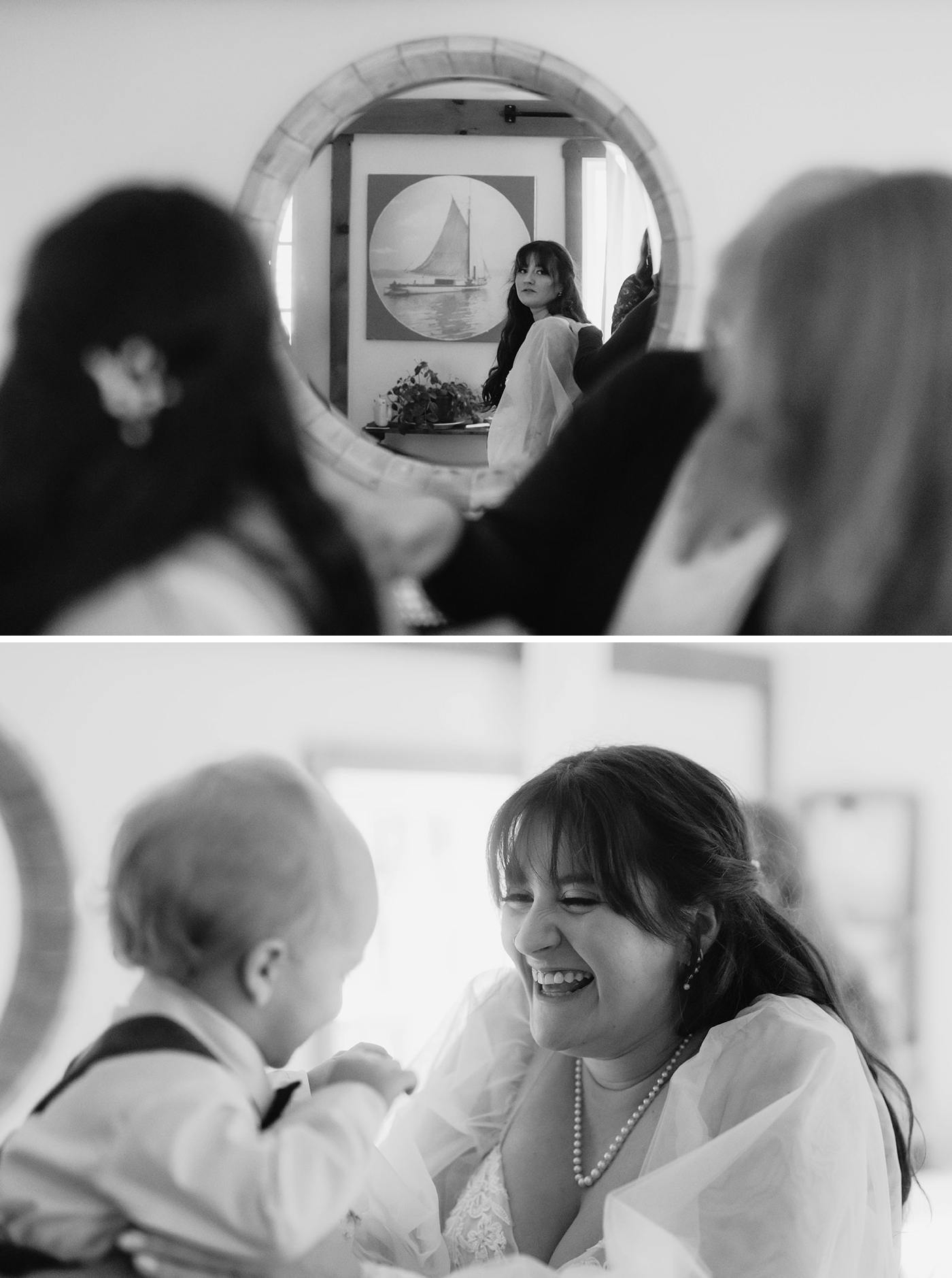 Bride getting ready for her wedding at Taughanock Falls